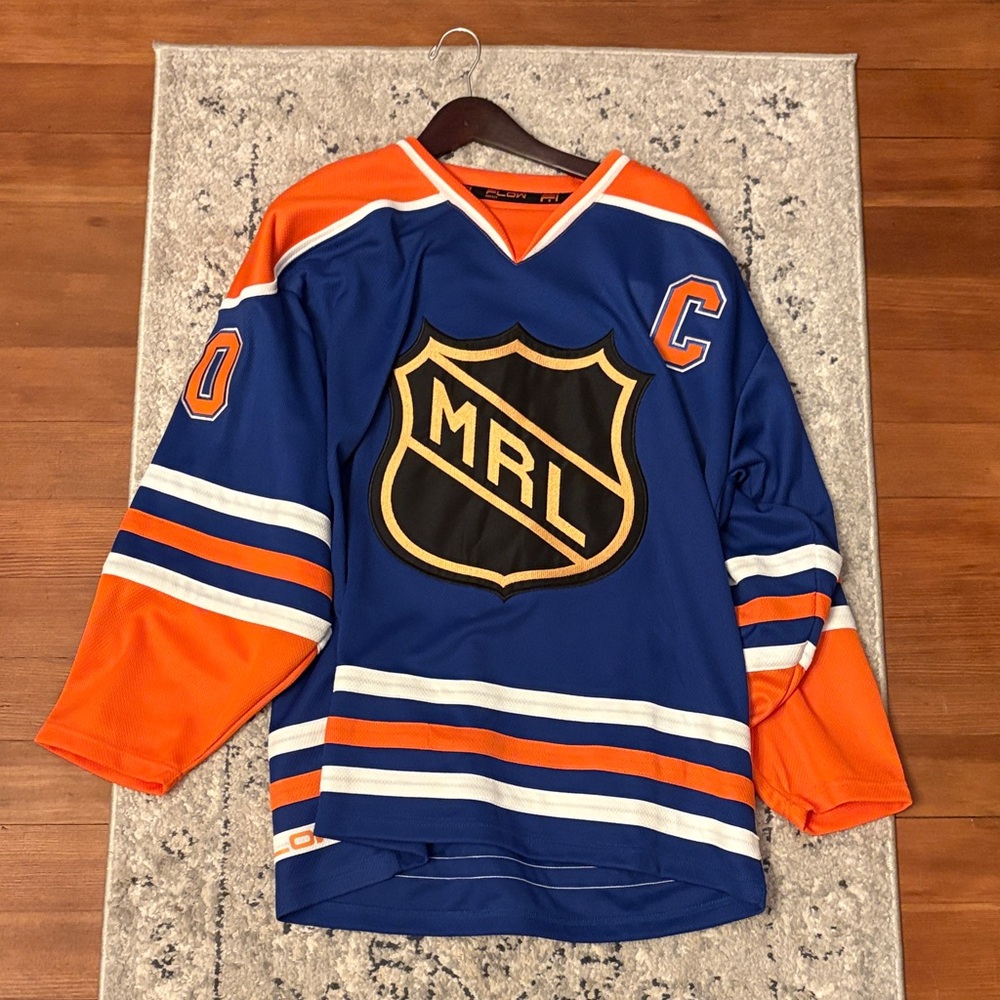 Blue and Orange Hockey Jersey Mac Demarco from Concert